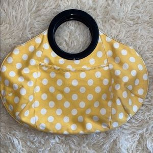 J Crew- polka dot had bag. Small stain